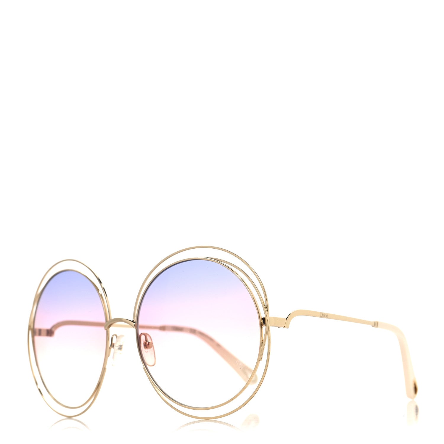Chloe Oversize Round Sunglasses CE136S Gold Pink 1 of 7