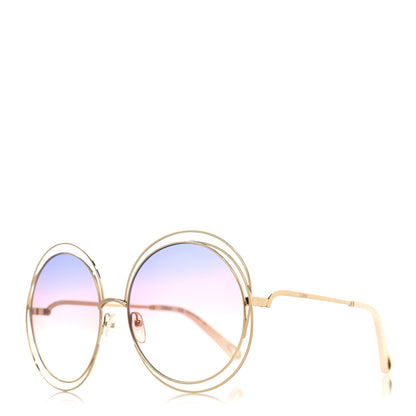 Chloe Oversize Round Sunglasses CE136S Gold Pink 1 of 7