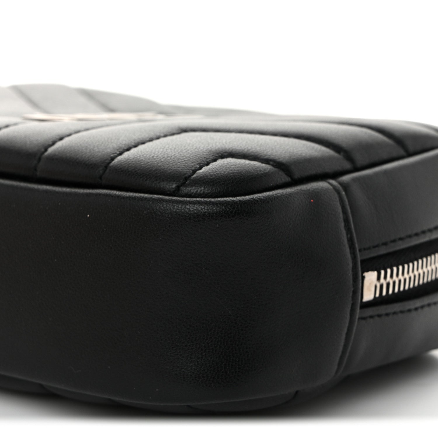 Saint Laurent Lambskin Y Quilted Monogram Loulou Cosmetic Case Black 9 of 9