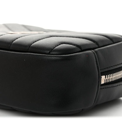 Saint Laurent Lambskin Y Quilted Monogram Loulou Cosmetic Case Black 9 of 9