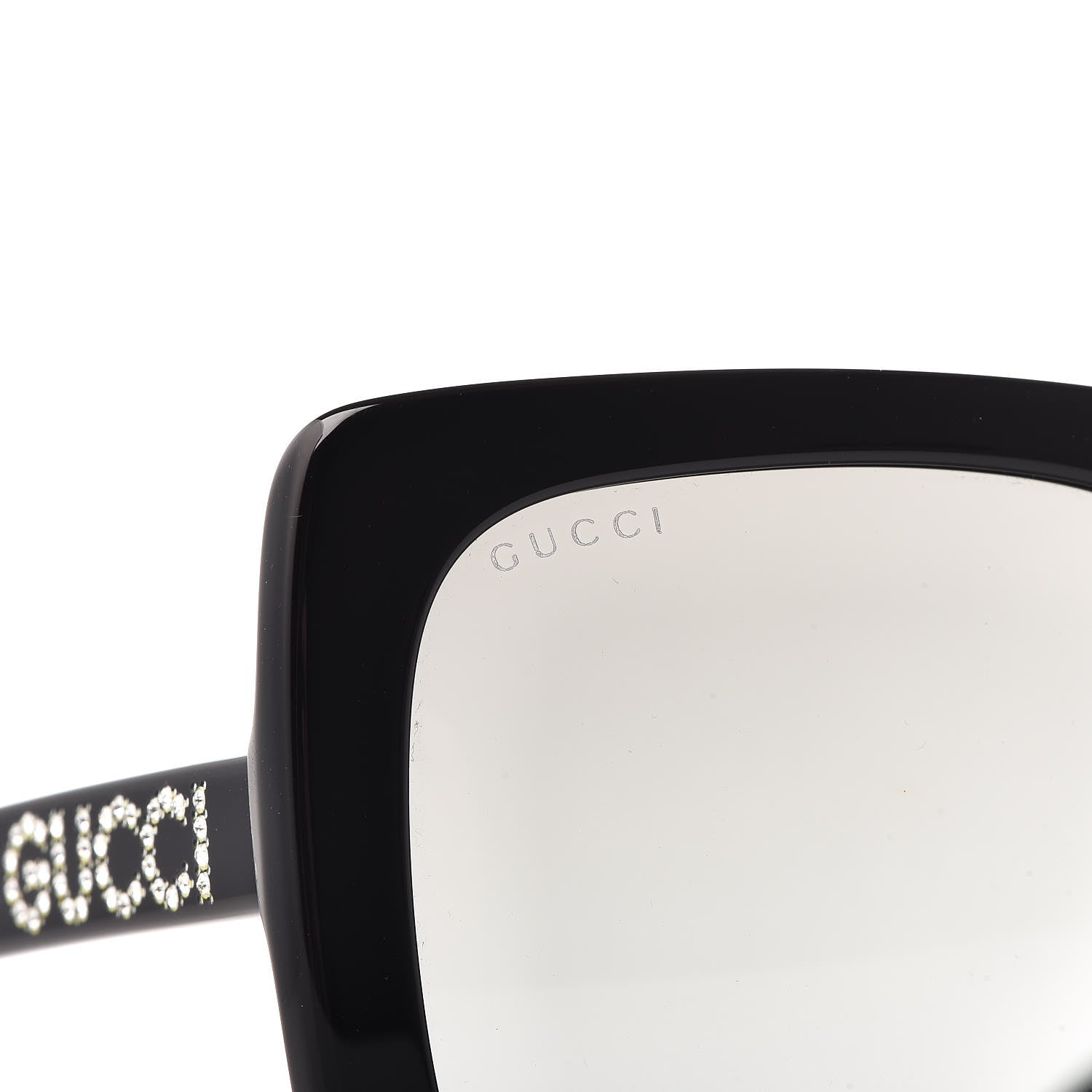 Gucci Crystal Square Frame GG Sunglasses GG0418S Black 7 of 8