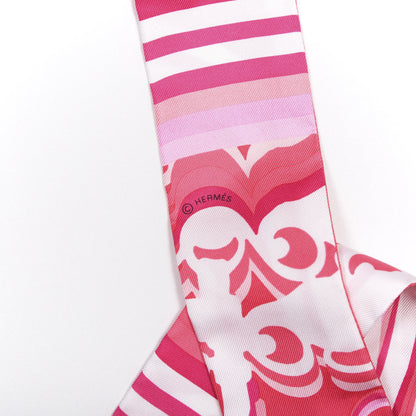 Hermes Silk Brides De Gala Shadow Twilly Rose White Fuchsia 2 of 4