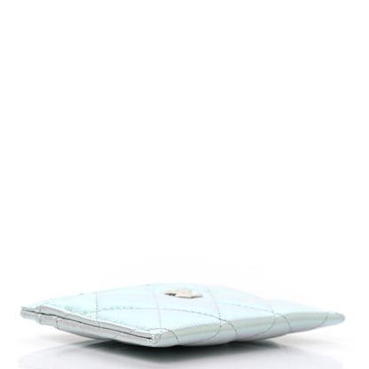 Chanel Iridescent Calfskin Quilted Card Holder Light Blue 4 of 8