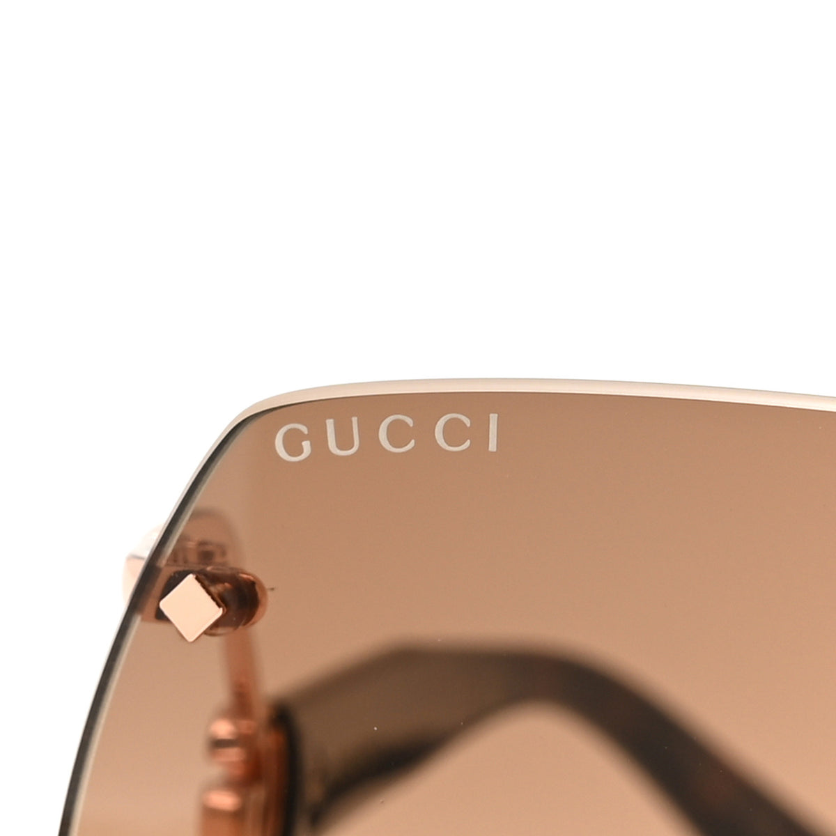 Metal Diapason Rimless Geometric Sunglasses GG1562S Black