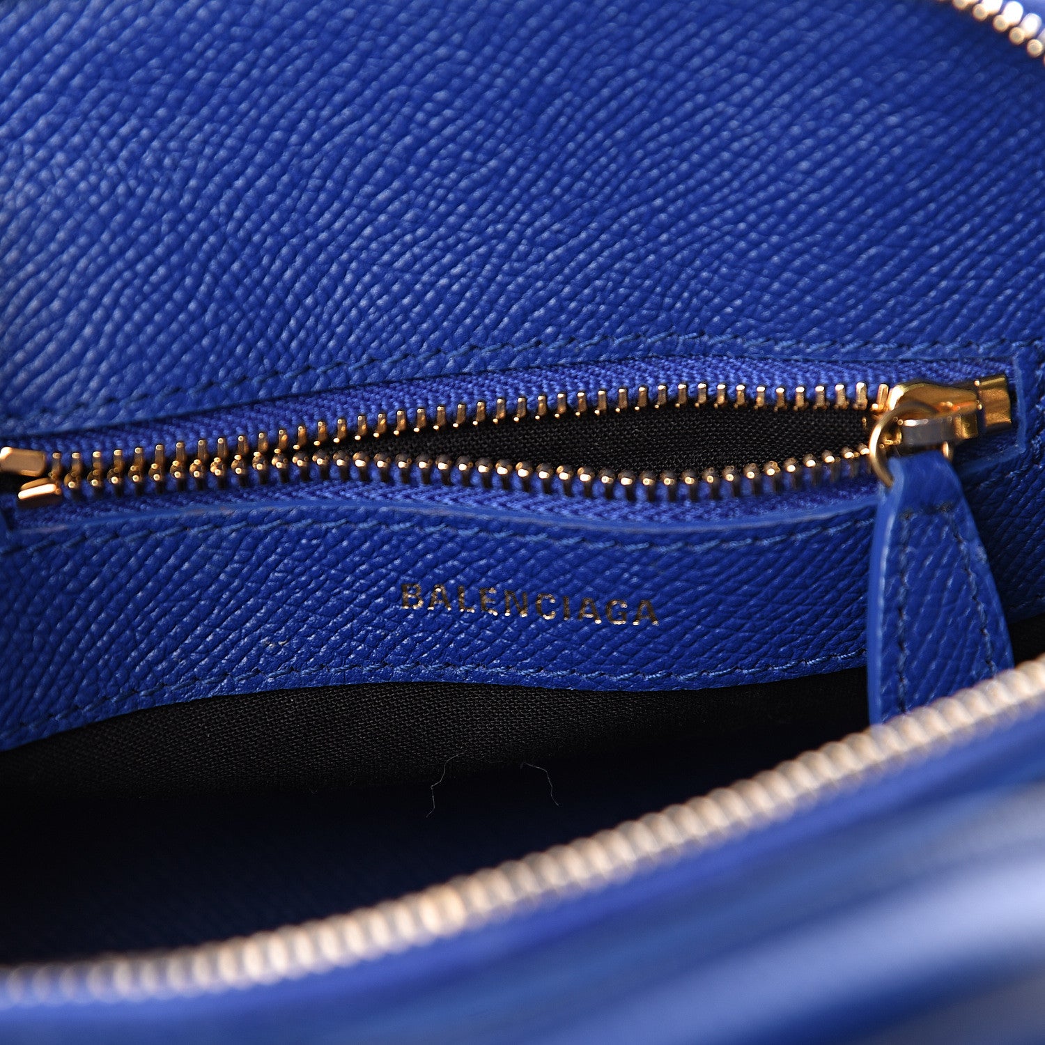 Balenciaga Signature Grained Calfskin Logo XXS Ville Top Handle Bag Bleu Roi White 6 of 11