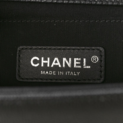 Chanel Caviar Chevron Quilted Medium Boy Flap Black 6 of 10