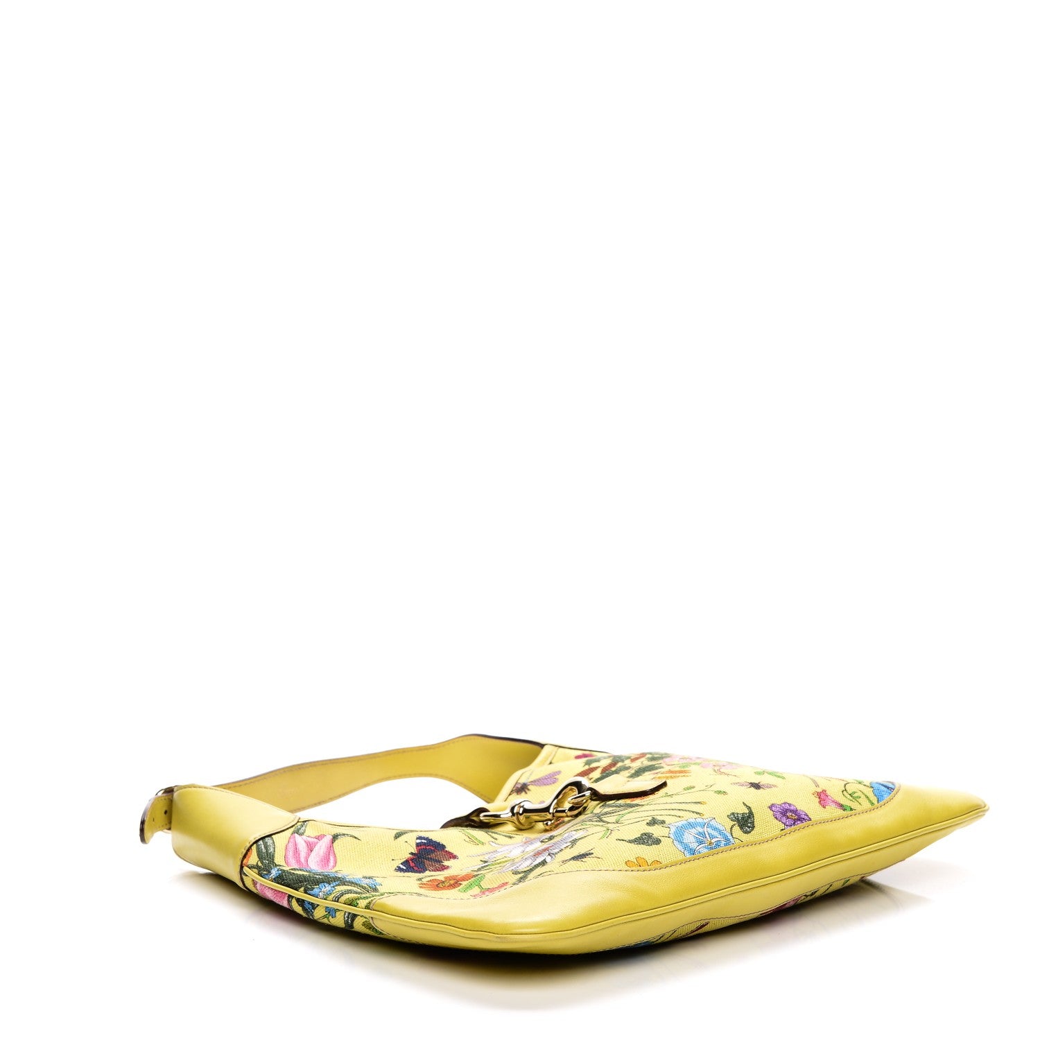 Gucci Canvas Floral Flora Jackie O Bouvier Hobo Yellow 4 of 8