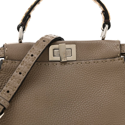 Fendi Cuoio Romano Snakeskin Selleria Mini Peekaboo Iconic Satchel Roccia Corda 10 of 13