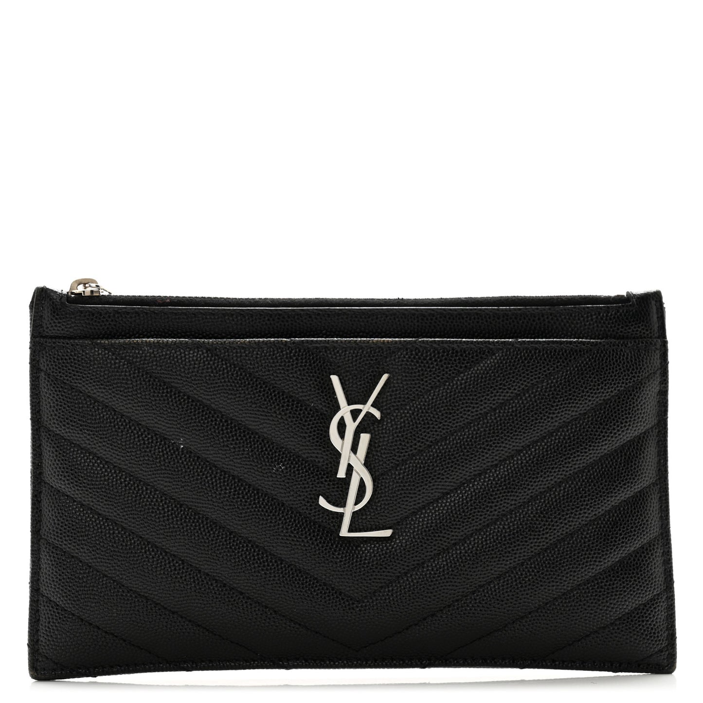 Grain De Poudre Chevron Monogram Bill Pouch Black