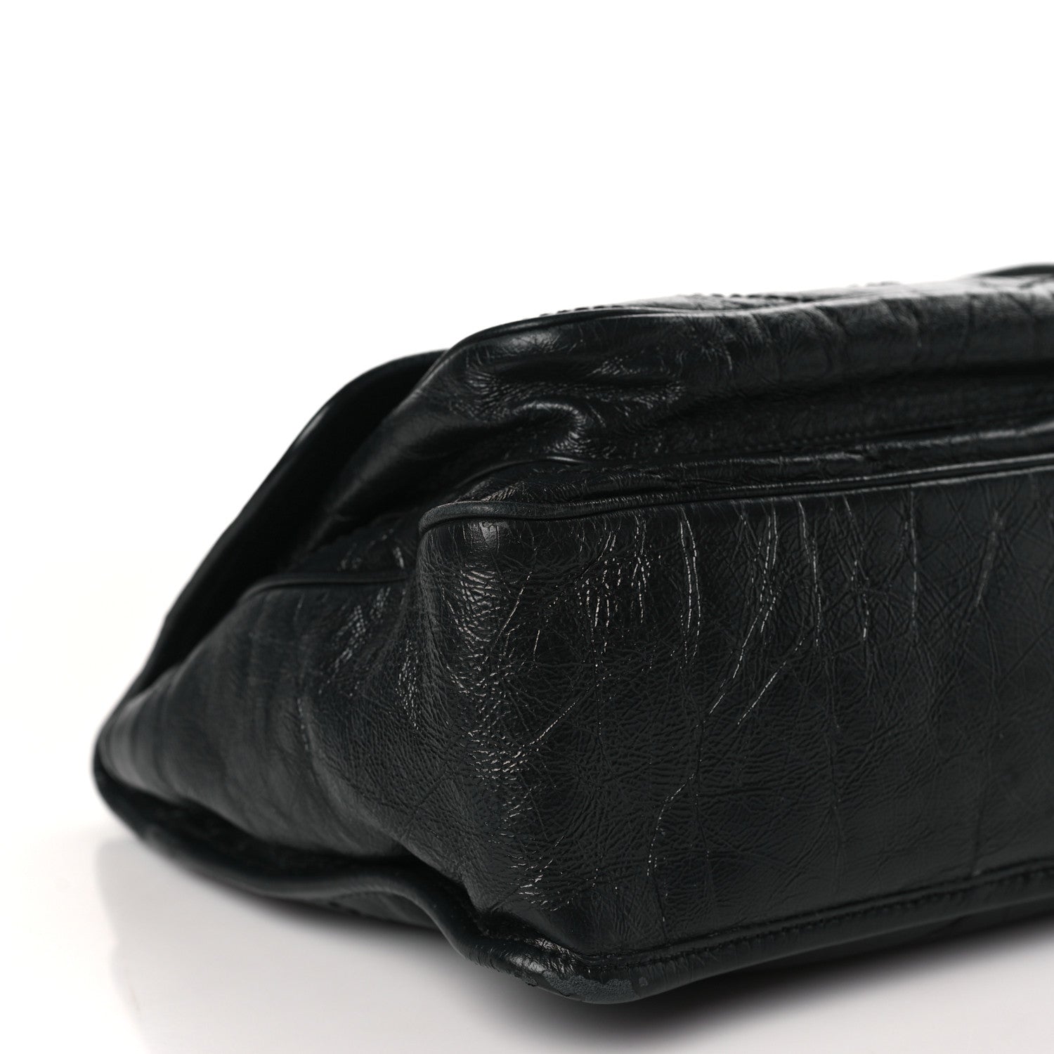 Saint Laurent Crinkled Calfskin Matelasse Monogram Medium Niki Chain Satchel Black 9 of 9