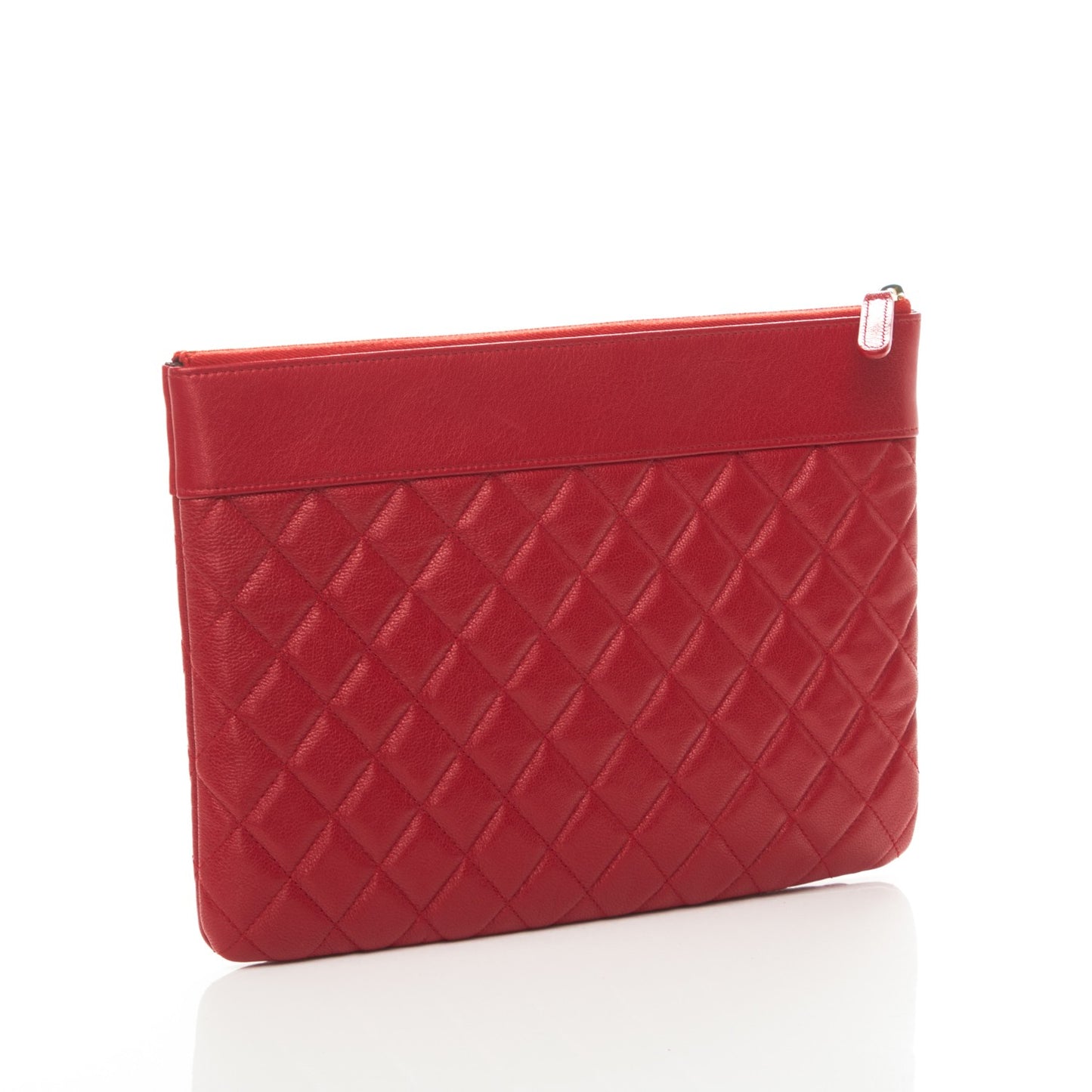 Sheepskin Quilted Medium Vintage Mademoiselle Cosmetic Case Red