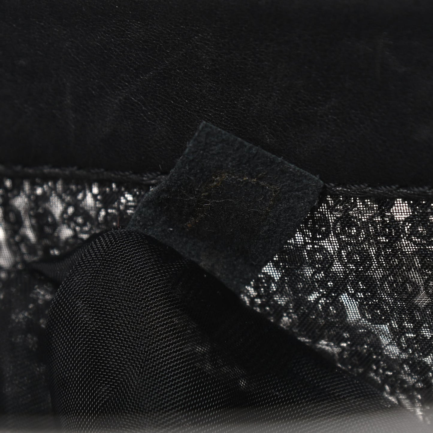 Calfskin Mesh Hidden Sequin CC Tote Black