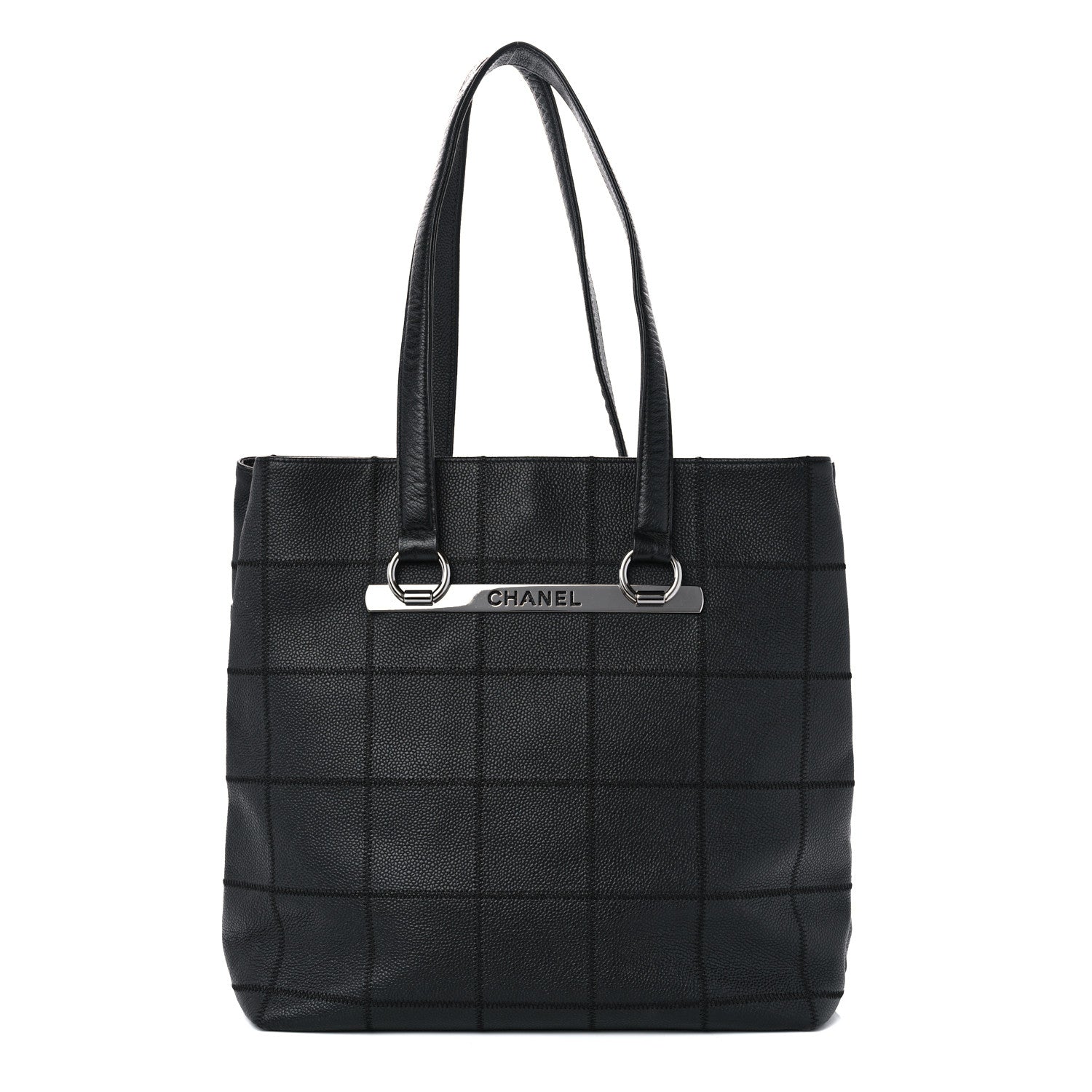 Chanel Caviar Square Stitched Large Tote Black 1 of 10