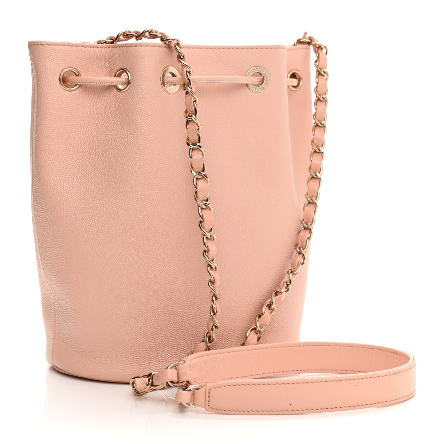 Caviar Deauville Drawstring Bucket Bag Light Pink