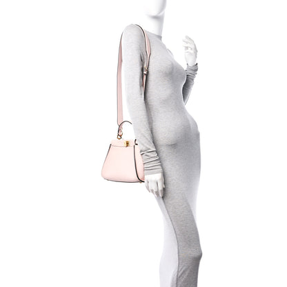 Fendi Vitello Seta Canvas FF Embroidered Mini Peekaboo Iconic Satchel Rosa Confetto 2 of 10
