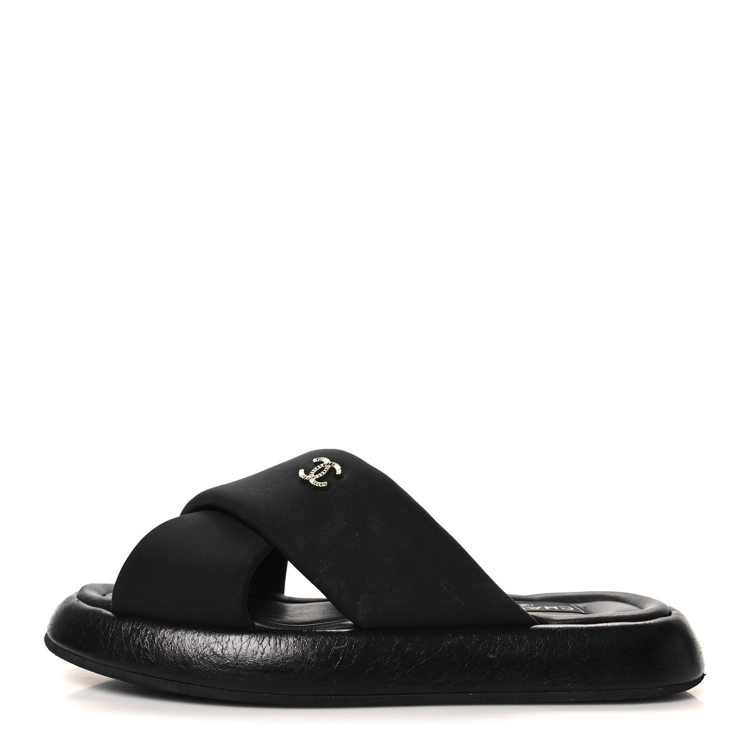 Fabric CC Mules Sandals 38 Black