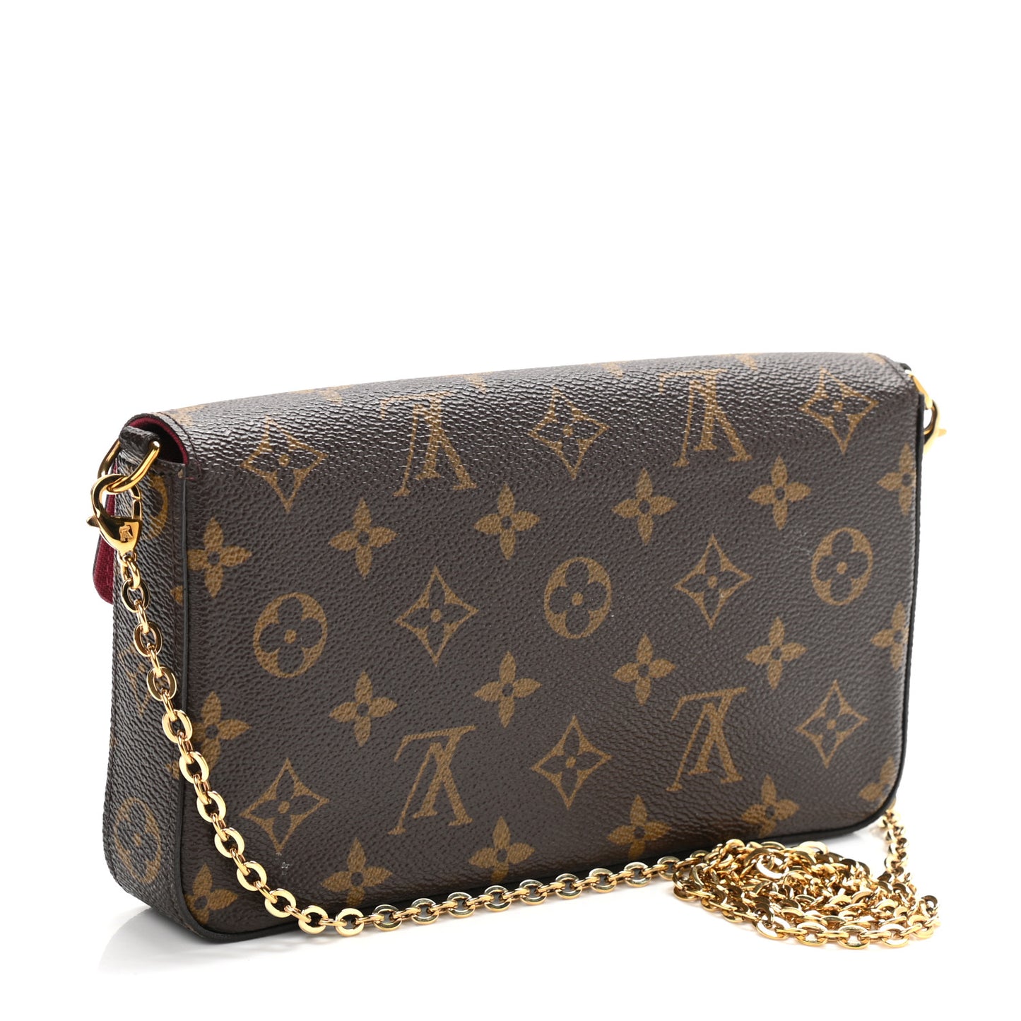 Monogram Pochette Felicie Chain Wallet Fuchsia
