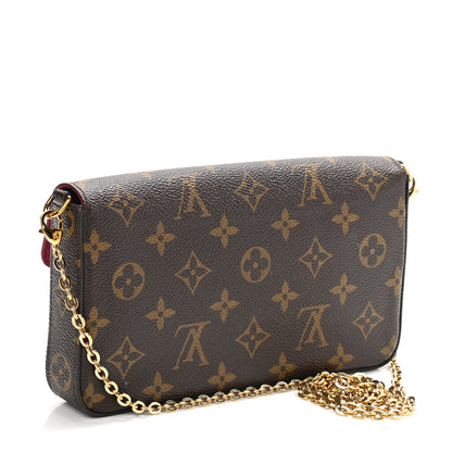 Louis Vuitton Monogram Pochette Felicie Chain Wallet Fuchsia 4 of 15