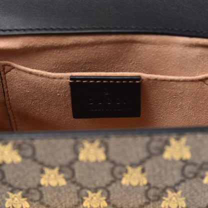 Gucci GG Supreme Monogram Bees Small Padlock Shoulder Bag Black 7 of 13