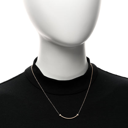 Tiffany 18K Rose Gold Small T Smile Pendant Necklace 2 of 4