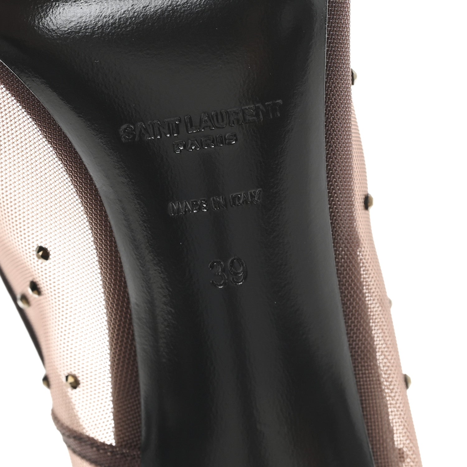 Saint Laurent Rhinestone Mesh 105 Anja Pumps 39 Deep Brown 7 of 9