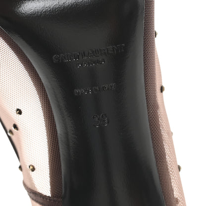 Saint Laurent Rhinestone Mesh 105 Anja Pumps 39 Deep Brown 7 of 9