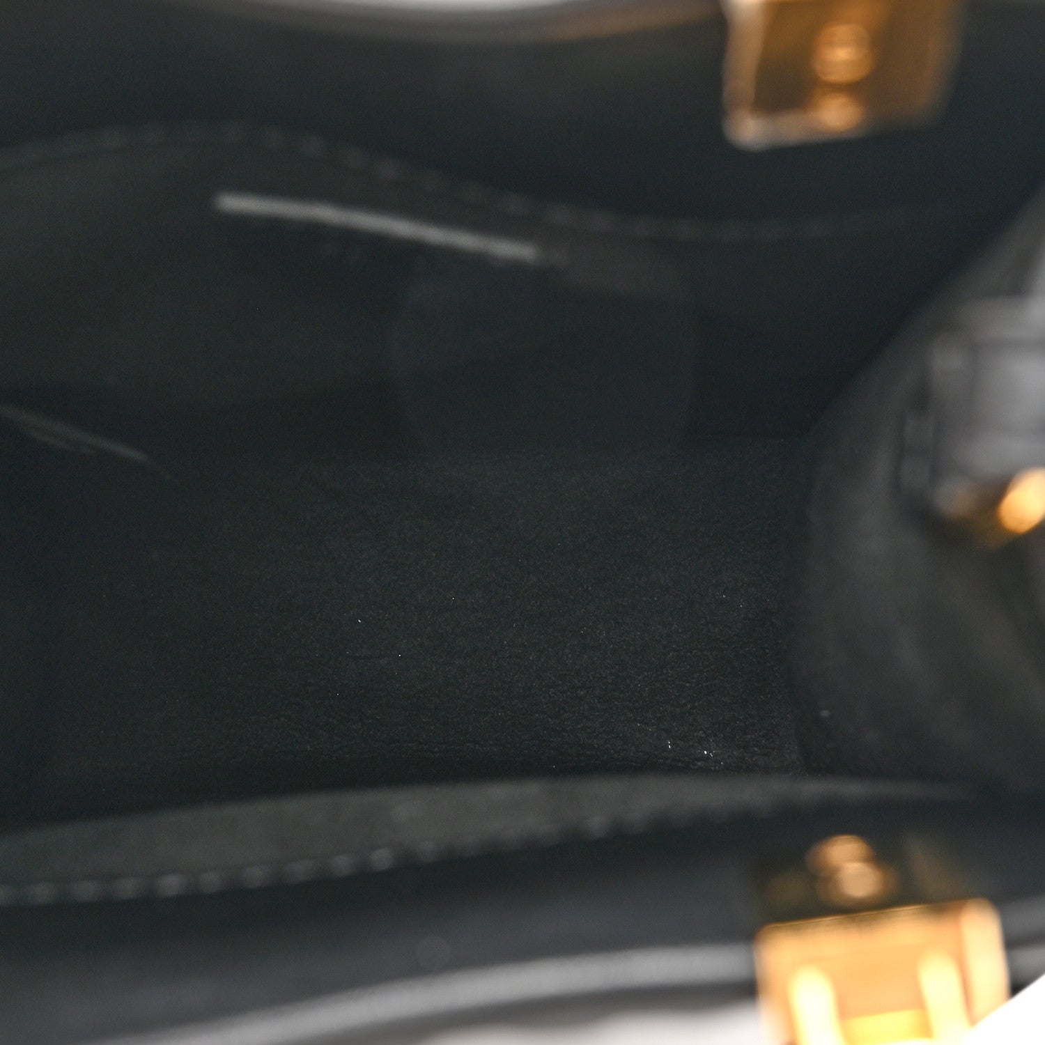 Fendi Vitello Plexiglass FF Embossed Mini Fendi Sunshine Shopper Tote Black 5 of 10