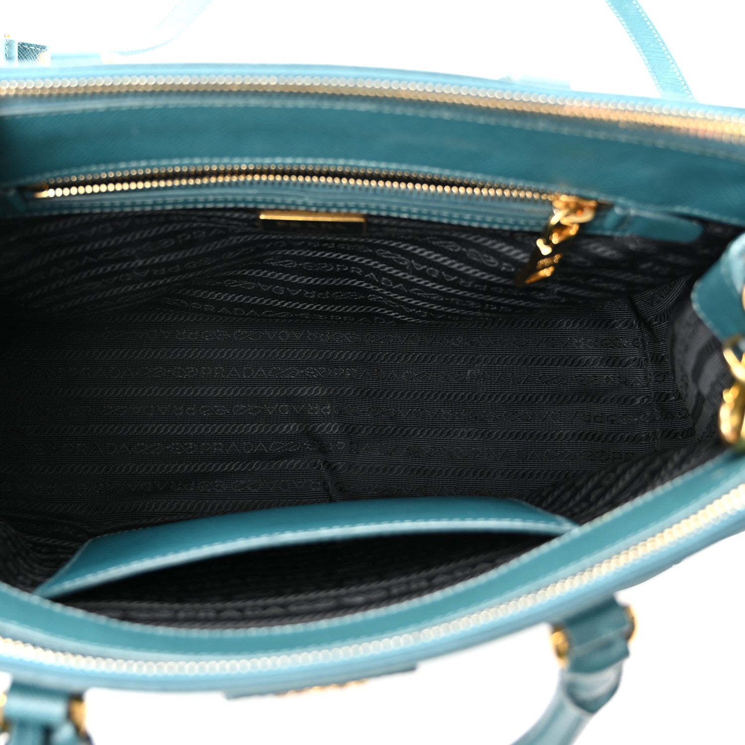 Prada Saffiano Small Galleria Double Zip Tote Ottanio 5 of 9
