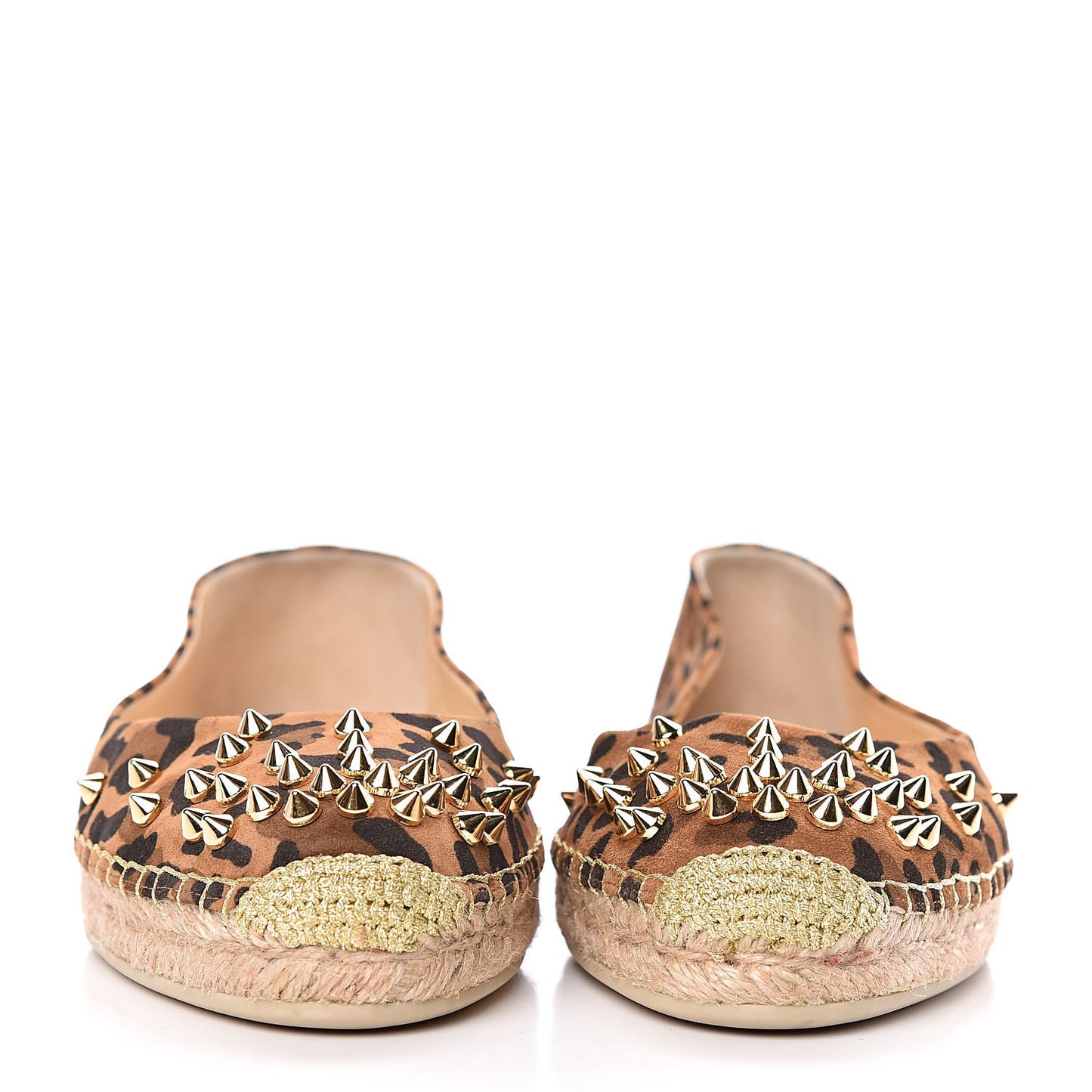 Veau Velours Leopard Aliochette Espadrilles 39 Caramel