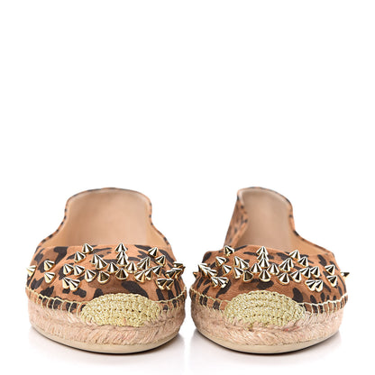 Christian Louboutin Veau Velours Leopard Aliochette Espadrilles 39 Caramel 2 of 9