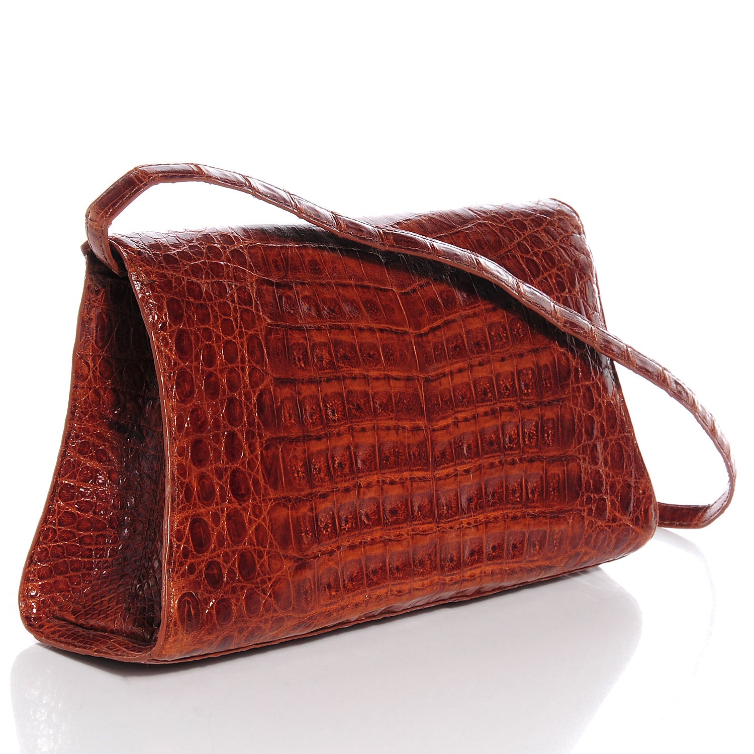 Nancy Gonzalez Crocodile Envelope Clutch Brown 3 of 7