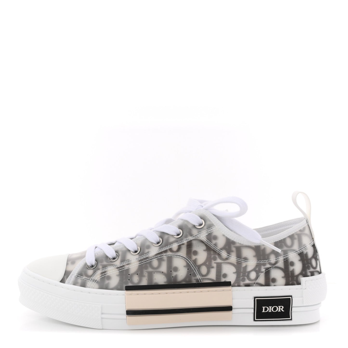 Technical Canvas Oblique Mens B23 Low Top Sneaker 43 White Black