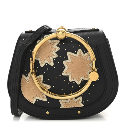 Chloe Calfskin Suede Stars Patchwork Studs Small Nile Bracelet Bag Navy Blue 1 of 10