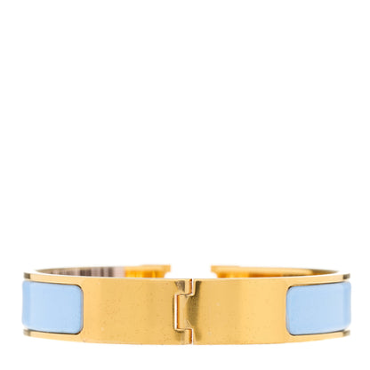 Hermes Enamel Narrow Clic Clac H Bracelet PM Bleu Chemise 2 of 4
