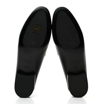 Chanel Calfskin Womens Stitched CC Loafers 39 Black 5 of 9