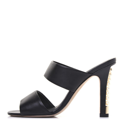 Chanel Lambskin Pearl Sandal Mules 37 Black 1 of 12