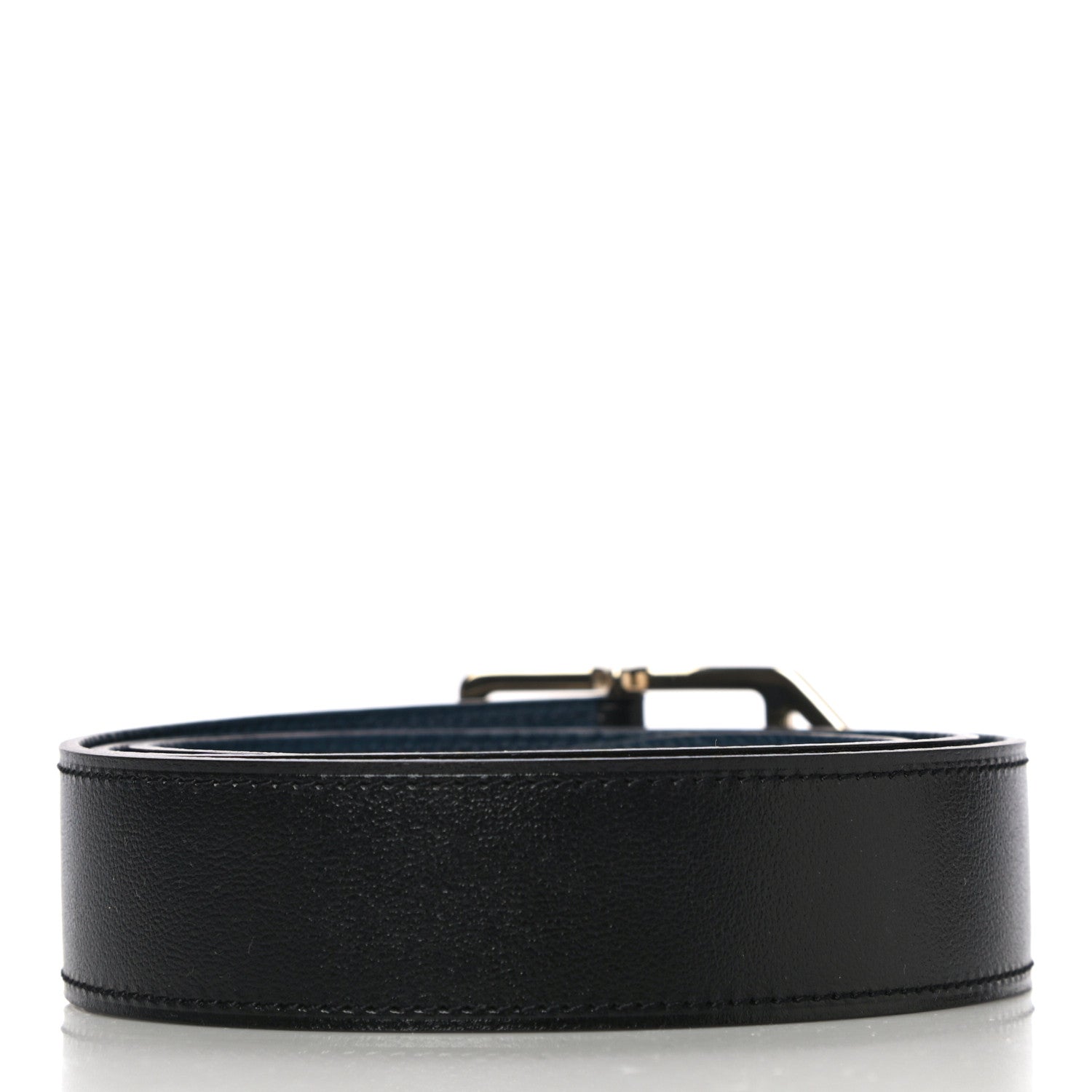 Hermes 135 Togo 32mm Paddock Belt 95 Black Blue de Prusse 2 of 8