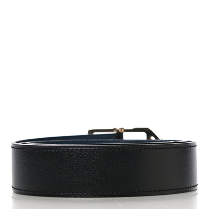 Hermes 135 Togo 32mm Paddock Belt 95 Black Blue de Prusse 2 of 8