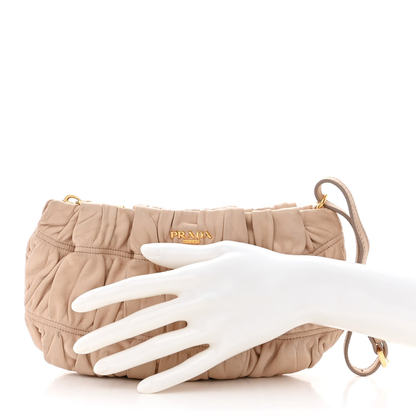 Nappa Gaufre Wristlet Clutch Cipria