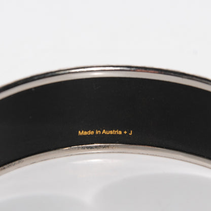 Hermes Enamel Printed Alphabet Russe Wide Bracelet 65 Turquoise Bleu Kaki Jaune 4 of 5