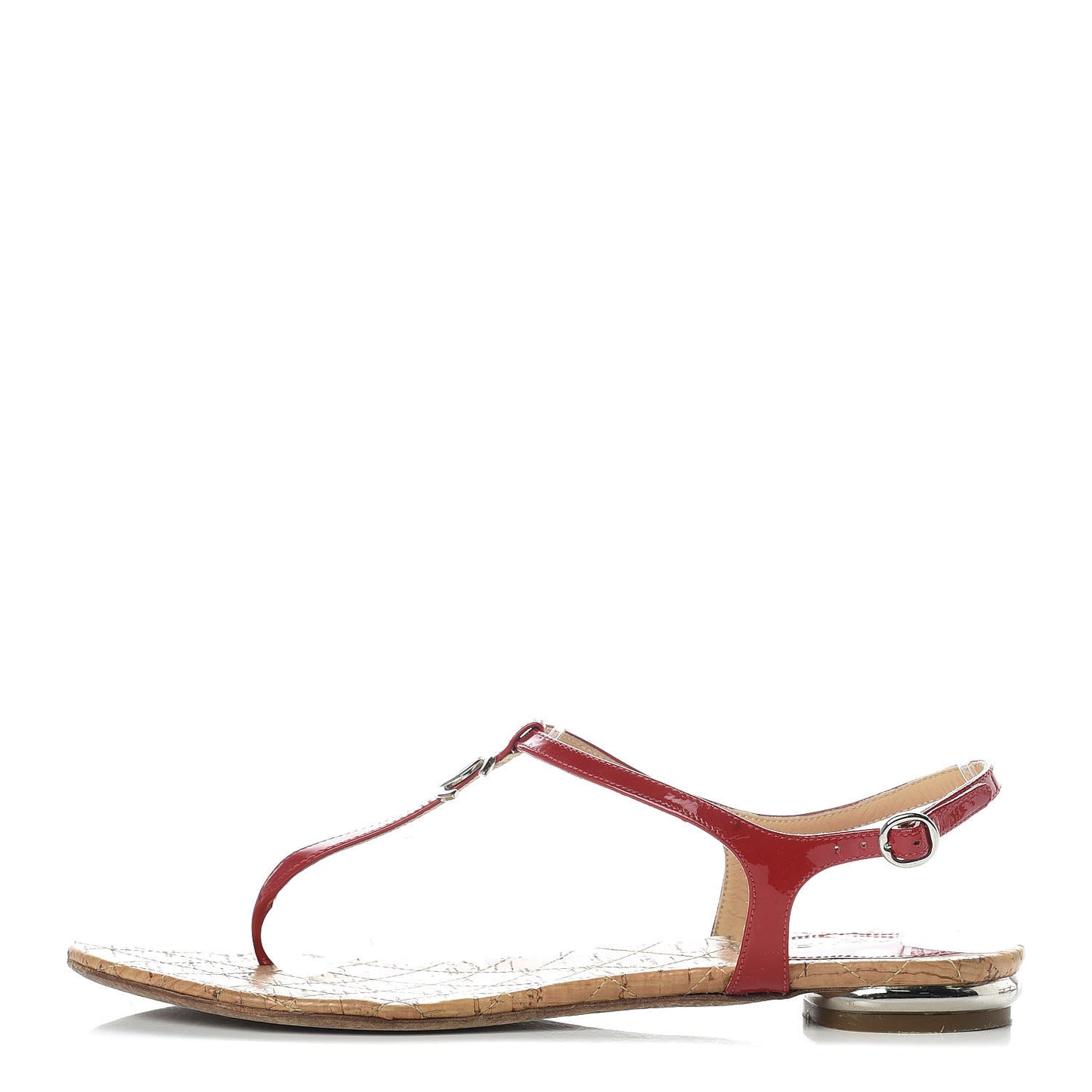 Patent CC Thong Sandals 38 Red
