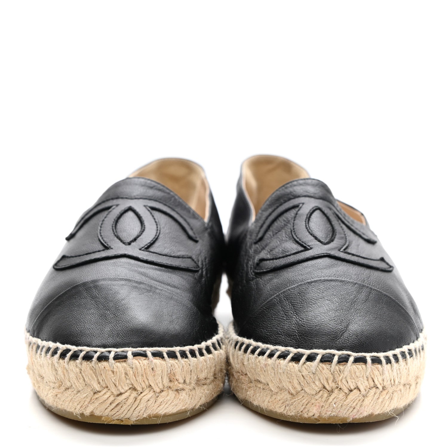 Chanel Lambskin CC Espadrilles 38 Black 2 of 12