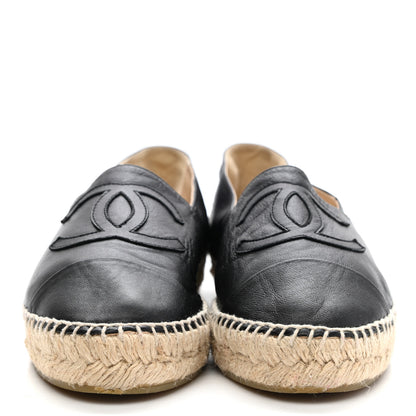 Chanel Lambskin CC Espadrilles 38 Black 2 of 12