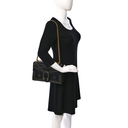 Gucci Calfskin Studded Small Dionysus Shoulder Bag Black 2 of 12