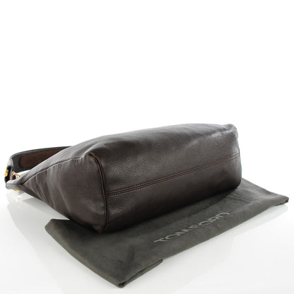 Tom Ford Calfskin Zipper Strap Hobo Brown 4 of 8
