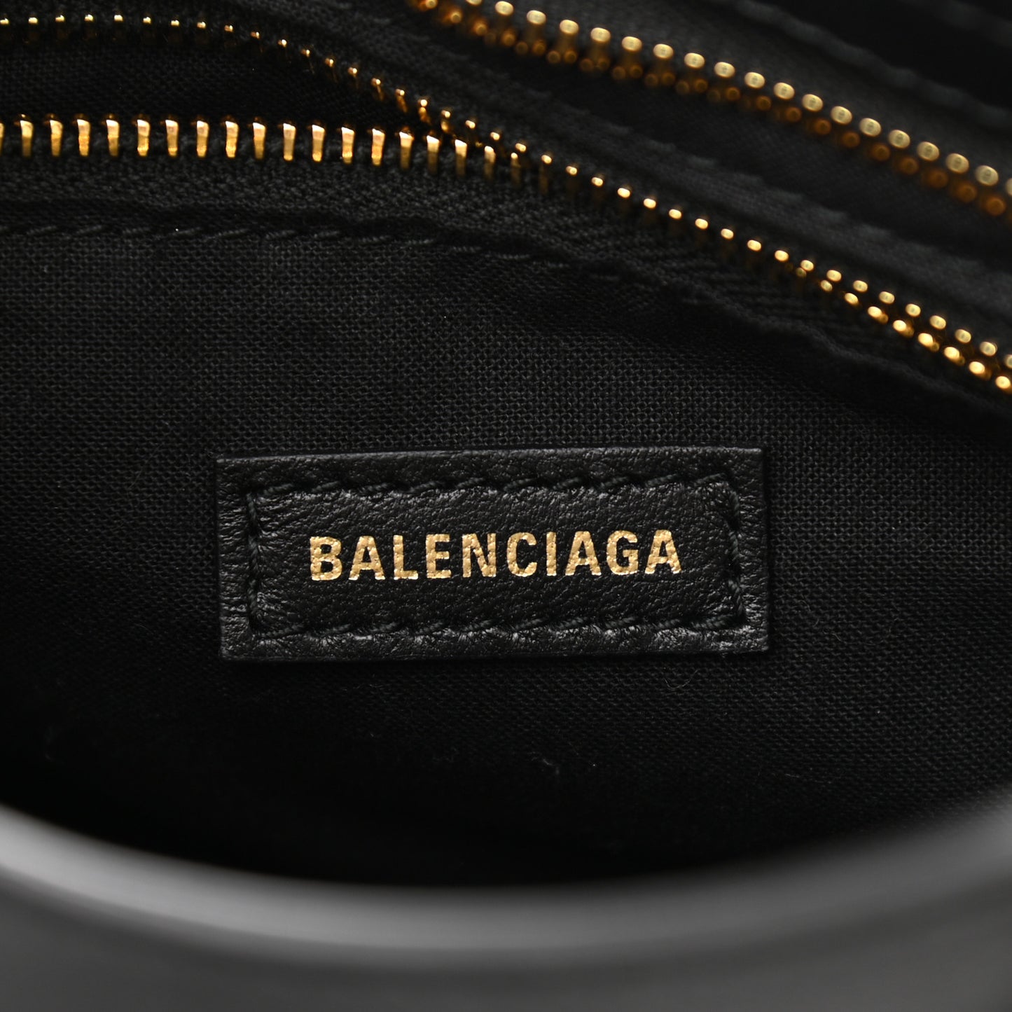 Shearling Gold Metallic Edge Hardware Mini City Black