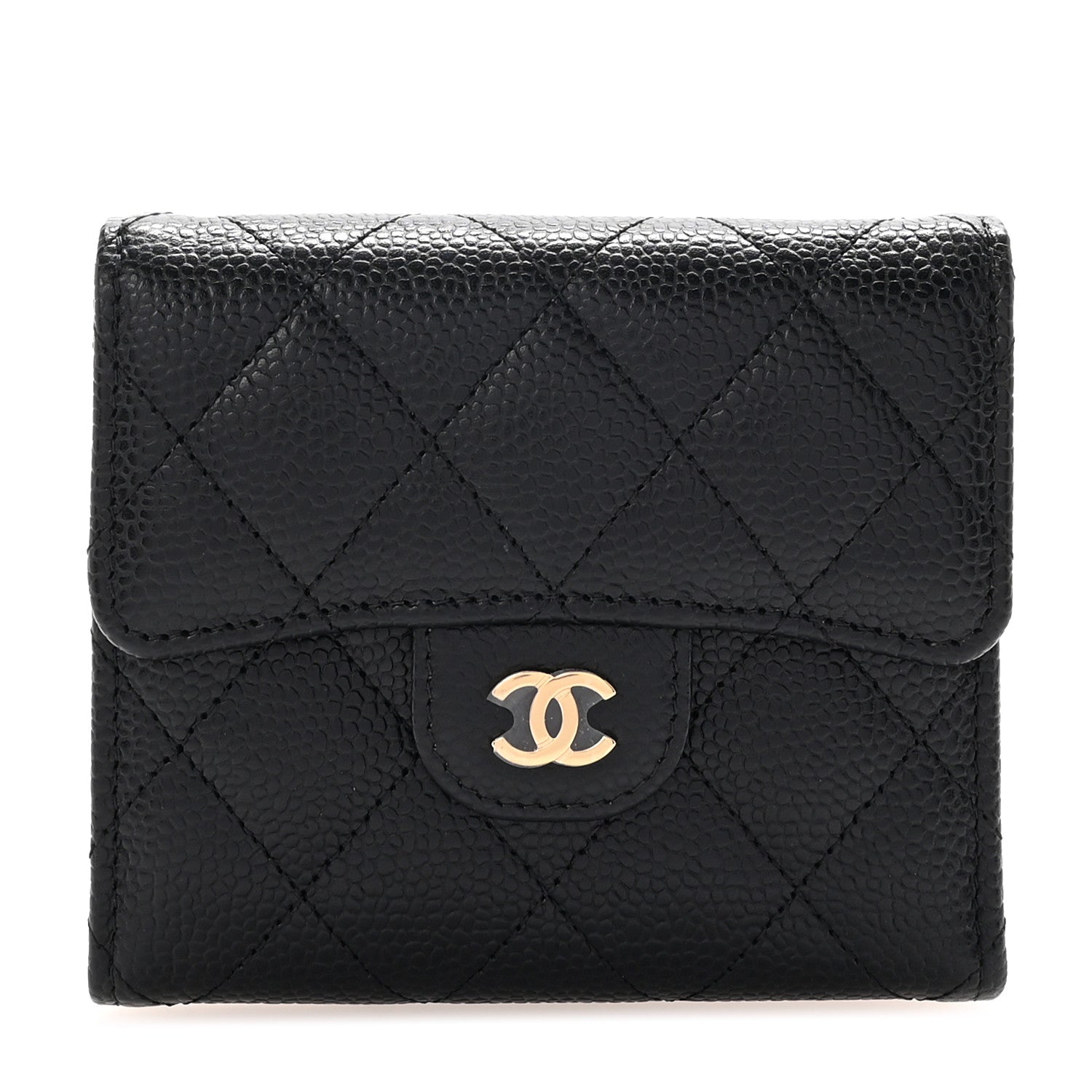 Chanel Caviar Quilted Compact Flap Wallet Black 1 of 9