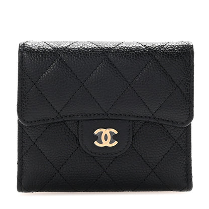 Chanel Caviar Quilted Compact Flap Wallet Black 1 of 9