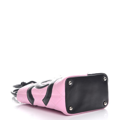 Chanel Calfskin Quilted Small Cambon Tote Pink Black 4 of 8