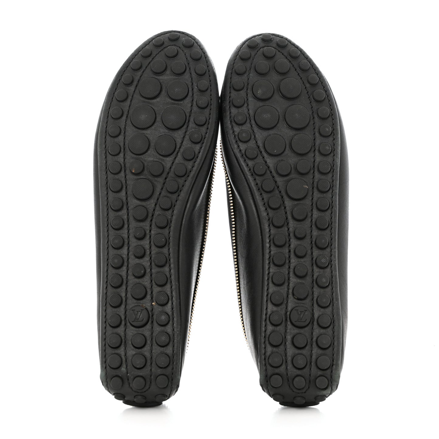 Calfskin Zip Oxford Ballerina Flats 40 Black